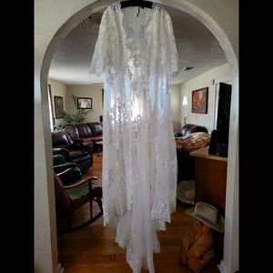White lace full length Bridal Jacket
